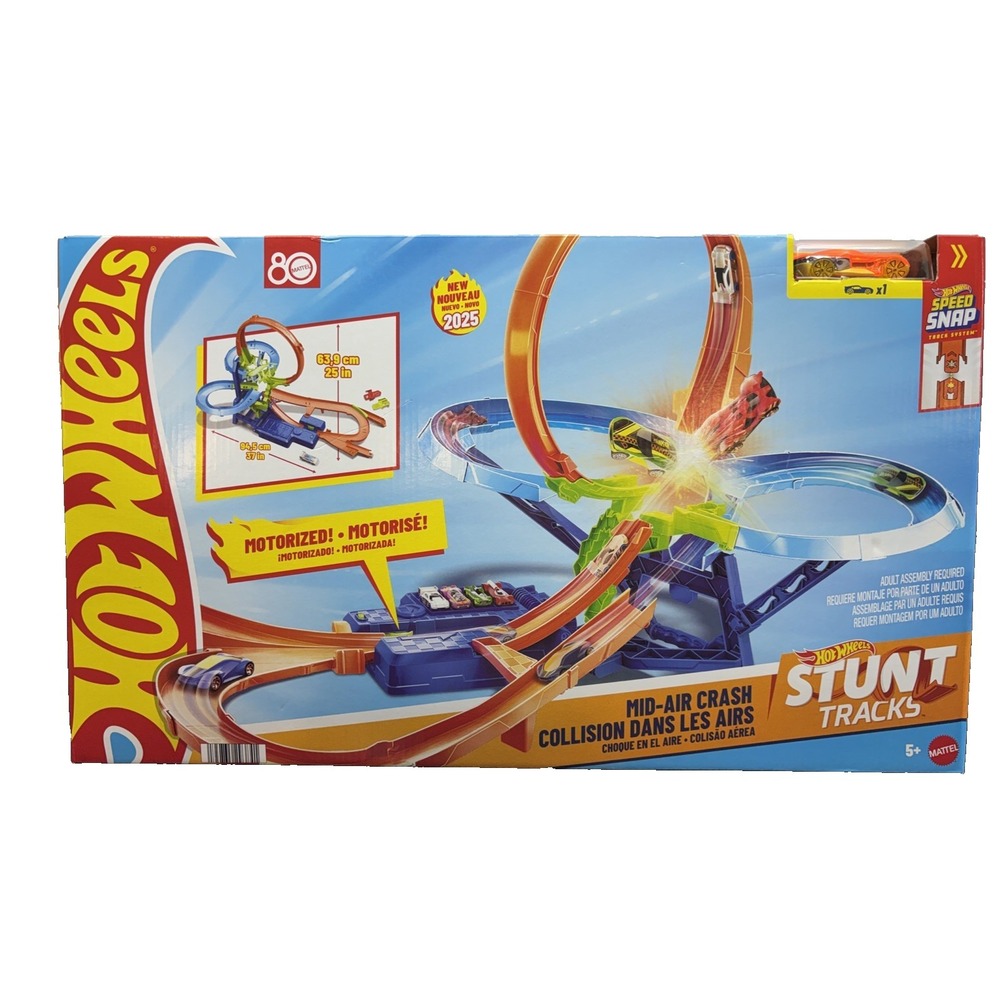 Hot Wheels Action Mid-Air Multi-Crash Stunt‎ Toy Mattel New Car Race Track